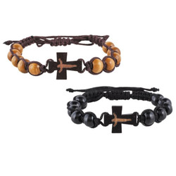 Crucifix Rosary Bracelet Assortment (2 Asst) - 12/pk