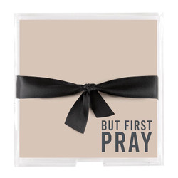 Square Notepaper Tray - But First Pray