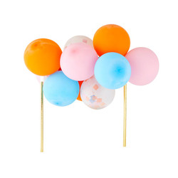 Balloon Cake Topper - Orange-Blue-Pink