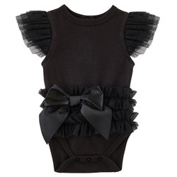 Snapshirt Dress With Ruffles - Black