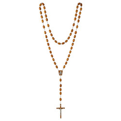 Olive Wood Finish Wall Rosary