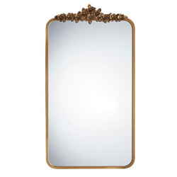 Narrow Gold Floral Mirror