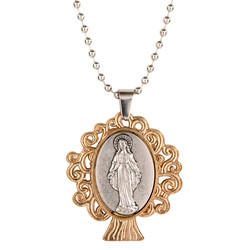 Our Lady of Grace Tree of Life Two-Tone Necklace - 8/pk