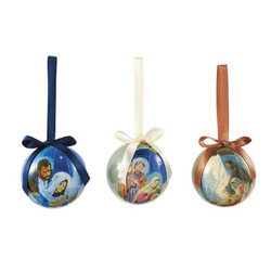 Nativity Decoupage Ornament Assortment (3 Asst) - 24/pk