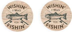 Car Coasters - Wishin' I was Fishin' Car Coasters - Wishin' I was Fishin'