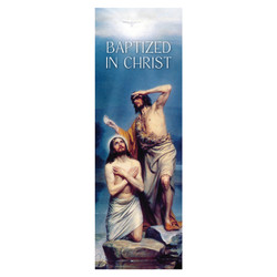 Blue Baptized in Christ Banner