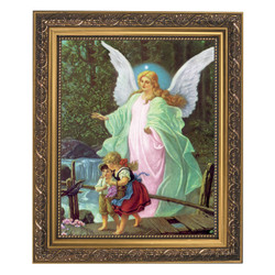 Guardian Angel Gold Framed Print