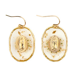 Our Lady of Guadalupe Gold Dangle Earrings