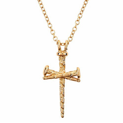 Men's Gold Nail Cross Pendant