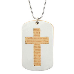 Men's Our Father Prayer Dog Tag Pendant