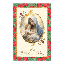 On Mother's Day Red Roses Prayer Card