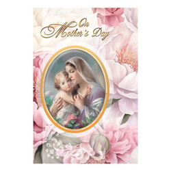 On Mother's Day Pink Peonies Prayer Card