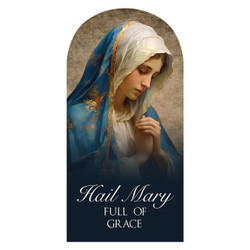 Hail Mary Arched Wood Plaque 