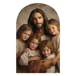 8" Let the Children Come to Me Arched Wood Plaque 