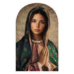 Our Lady of Guadalupe Arched Wood Plaque