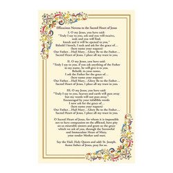 Sacred Heart Novena Florentine Holy Card - 25/pk