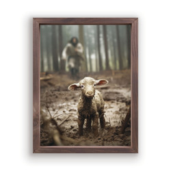 Small Lamb Framed Linen Art Small Lamb Framed Linen Art