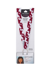 Pom Lanyard - Crimson/White