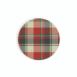 Christmas Car Coasters (Retail Pack) - Cream Plaid