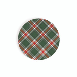 Christmas Car Coasters (Retail Pack) - Green Plaid