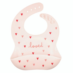 Silicone Bib -  Pink Heart