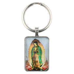 Our Lady of Guadalupe Epoxy Rectangle Key Chain - 12/pk