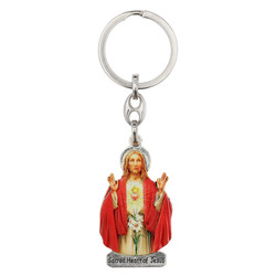Sacred Heart Metal Key Chain - 10/pk