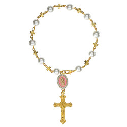 Our Lady of Guadalupe Pearl Steering Wheel Rosary - 12/pk
