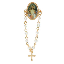 Divine Mercy Rosary Lapel Pin - 18/pk