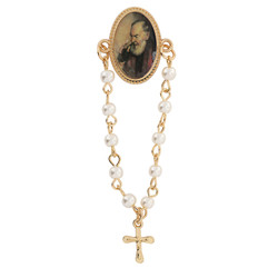 St. Pio Rosary Lapel Pin - 18/pk