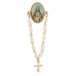 Sacred Heart Rosary Lapel Pin - 18/pk