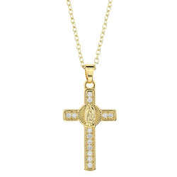 Our Lady of Guadalupe Cross Pendant - 8/pk