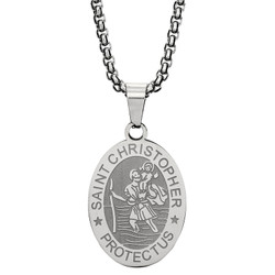 St. Christopher Stainless Steel Pendant - 8/pk