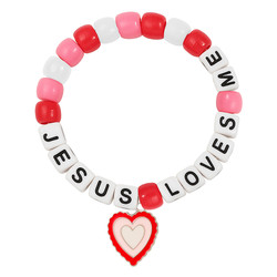 Jesus Loves Me Bracelet Craft Kit - 18/pk