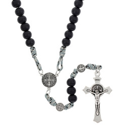 St. Benedict Black Paracord Rosary - 3/pk