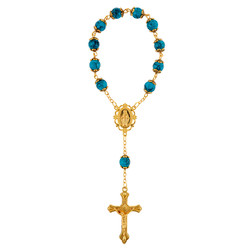 Blue Miraculous Mary One-Decade Rosary - 9/pk
