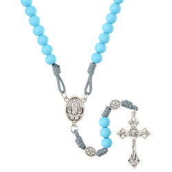 Our Lady of Guadalupe Aqua Paracord Rosary - 6/pk