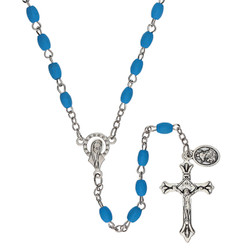 Blue Guardian Angel Medal Rosary - 10/pk