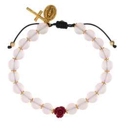 Imit. Quartz 2-Decade Rosary Bracelet - 12/pk