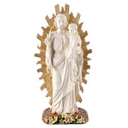 St. Joseph White Statue with Rays