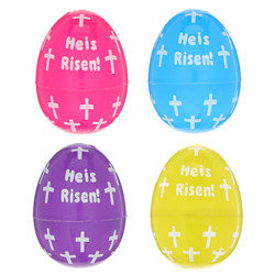 Plastic Cross Easter Egg Assortment (4 Asst) - 36/pk