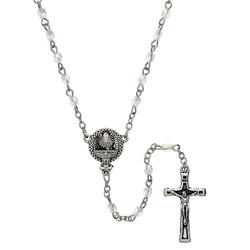 White Baptism with Shell and Font Rosary - 12/pk