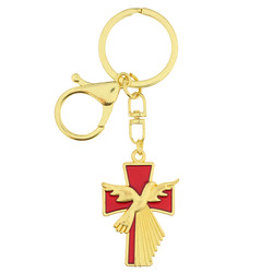 Confirmed in Christ Confirmation Cross Key Ring - 12/pk