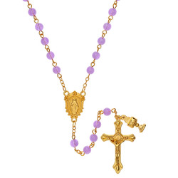Body of Christ Purple First Communion Rosary - 9/pk
