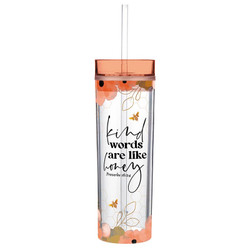 Bee Kind Tumbler with Straw - 4/pk