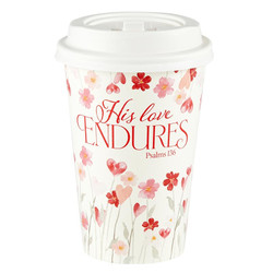 His Love Disposable Coffee Cups w/ Lids - 25/pk