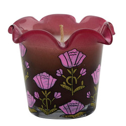 Hand Painted Pomegranate Floral Candle