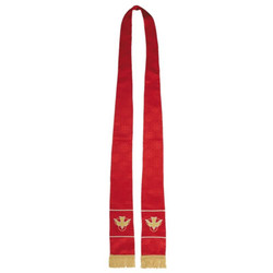 Maltese Jacquard Stole with Fringe - Red