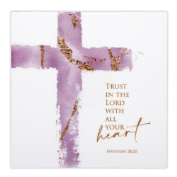 Trust in the Lord Pink Cross Plaque