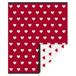 Cozy Throw - Ivory/Peony Heart